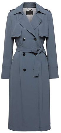 Soft Pleated Long Trench Coat