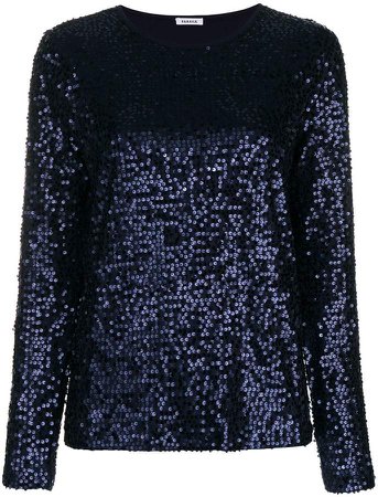 sequined long sleeve top