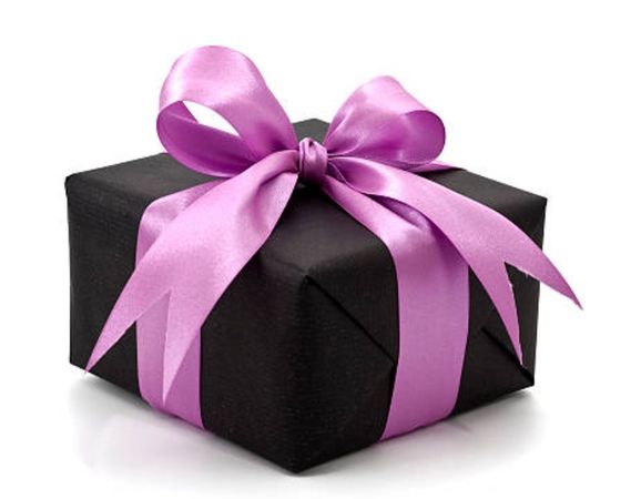 Black present w/ pink bow
