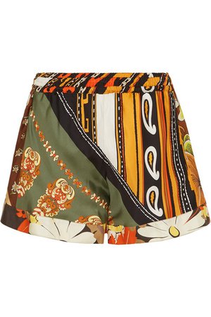 Chloé | Printed silk-twill shorts | NET-A-PORTER.COM