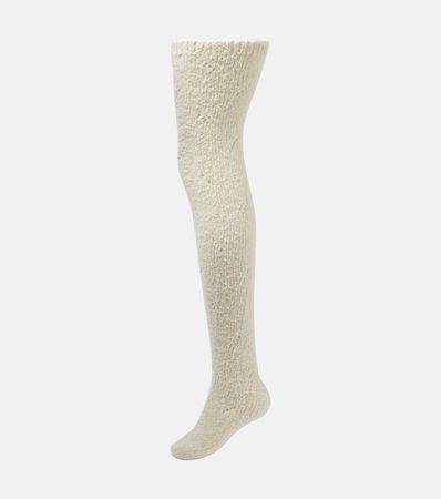Cashmere Over The Knee Socks in White - Loro Piana | Mytheresa