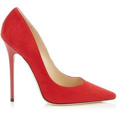 Jimmy Choo Anouk Evergreen Suede Pointy Toe Pumps