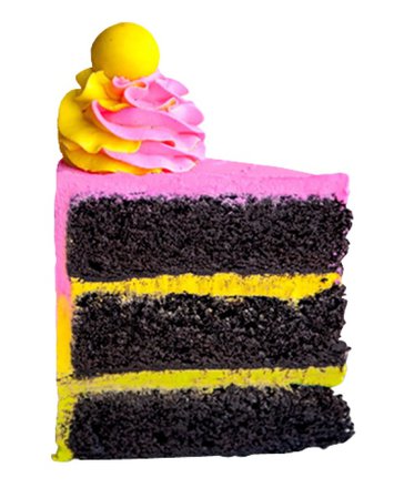 pink yellow green chocolate cake