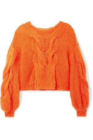 Loewe | Oversized cable and open-knit mohair-blend sweater | NET-A-PORTER.COM