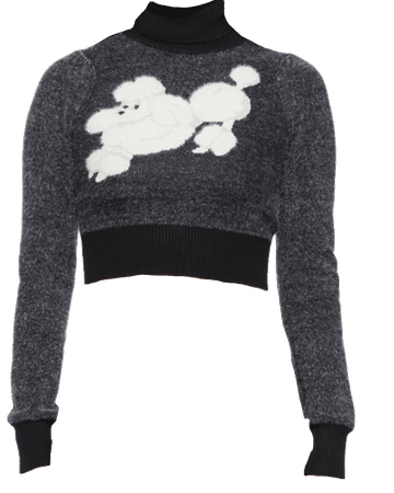 NO DRESS grey rabbit hair turtleneck sweater