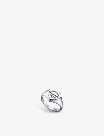 TIFFANY & CO - Return to Tiffany Heart small sterling-silver signet ring | Selfridges.com