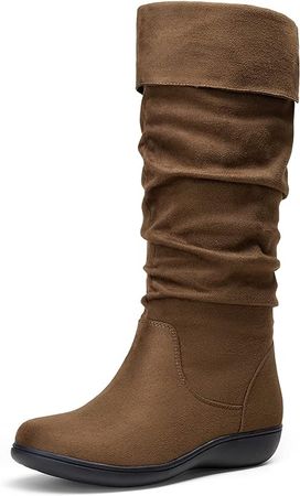 Amazon.com: Vepose Women's 942 Knee High Boots Suede Slouch Flat Comfort Boots, Camel, size 9M US(CJY942 camel 09) : Everything Else