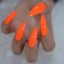 neon orange stiletto nails – Google-Suche