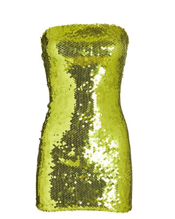 Andamane Gisele Sequined Tube Mini Dress In Green | INTERMIX®