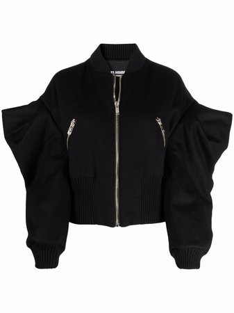 Les Hommes exaggerated-sleeve bomber jacket - FARFETCH