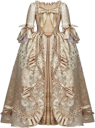 Amazon.com: RoleplayCos Court Rococo Baroque Marie Antoinette Ball Dresses 18th Century Victorian Dress Ball Gowns Royal Women Costume (S, Gold) : Clothing, Shoes & Jewelry