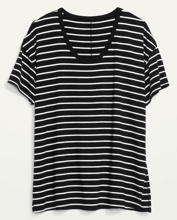 Black striped luxe tee