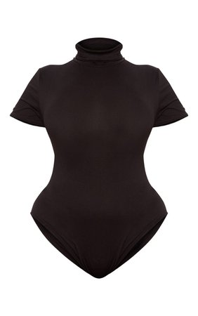 Plus Black Short Sleeve Bodysuit | Plus Size | PrettyLittleThing USA