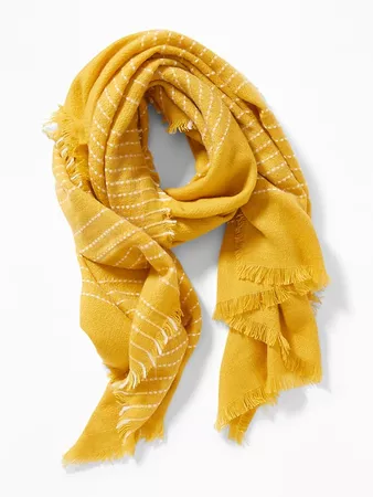 Fringed Textured-Stripe Scarf for Women | Old Navy