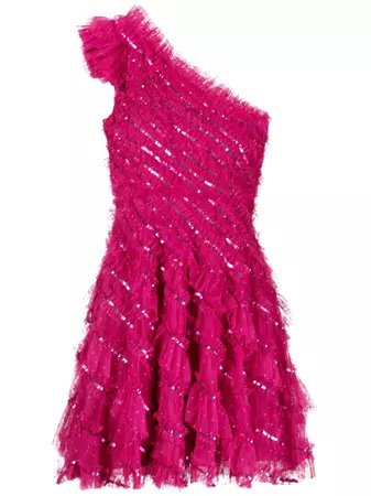 Needle & Thread Sequinned Ruffled Minidress - Farfetch