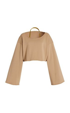 Oversized Cropped Cotton-Blend Halter Sweatshirt By The Attico | Moda Operandi
