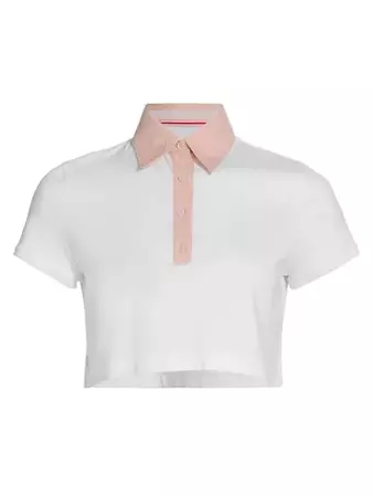 Shop Alice + Olivia Kit Cropped Polo Shirt | Saks Fifth Avenue