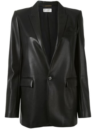 Saint Laurent Leather Suit Jacket - Farfetch