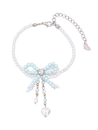 [SWINGSET] Seasonless Layer Ribbon Beads Bracelet (Sky Blue) – SellerWork