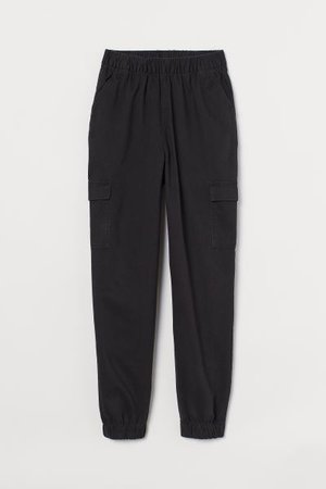 Twill Cargo Pants - Black - Ladies | H&M US
