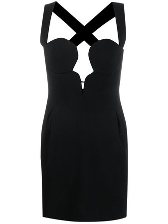 Shop black Versace crossover back mini dress with Express Delivery - Farfetch