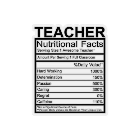 Teacher Nutritional Facts Stickers Bumper Sticker Gift For | Etsy