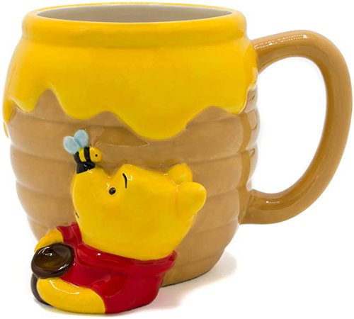 Amazon.com | Silver Buffalo WTP3063D Winnie the Pooh Honey Pot Ceramic 3D Sculpted Mug, 23-ounces, Brown: Coffee Cups & Mugs