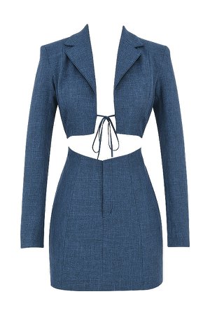 Clothing : Jackets : Mistress Rocks 'Mindful' Navy Cutout Blazer Dress