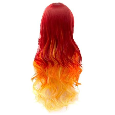 Amazon.com: MQ Women Orange Yellow Wigs, Long Curly Wavy Wig for Girls 29.5 Inch Colorful Wigs Cosplay Costume Party Fluffy Wig Synthetic Charming Heat Friendly Ombre Wigs (Yellow to Orange to Red) : Clothing, Shoes & Jewelry