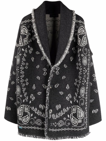 Alanui bandana-pattern shawl-lapel cardigan