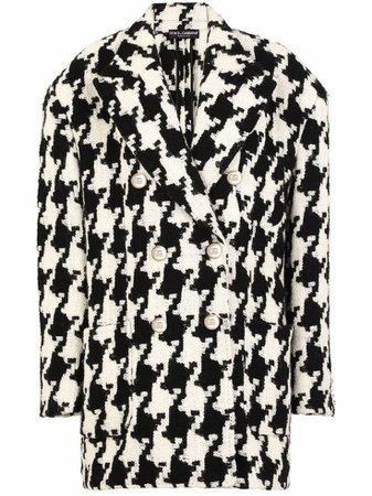 Dolce and Gabbana houndstooth black and white coat