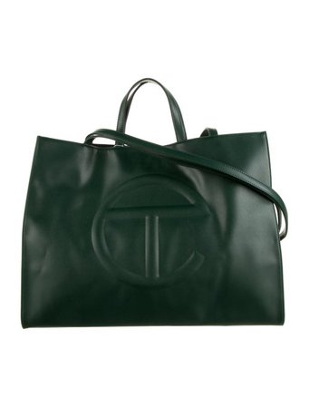 Telfar Large Vegan Leather Shopper Tote w/ Tags w/ Tags - Green Totes, Handbags - WTELG22763 | The RealReal