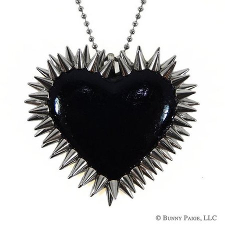 Double Row Spiked Heart Necklace