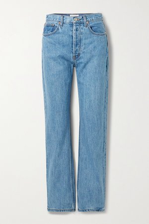 Blue Childhood Stones and Rocks printed high-rise straight-leg jeans | Still Here | NET-A-PORTER