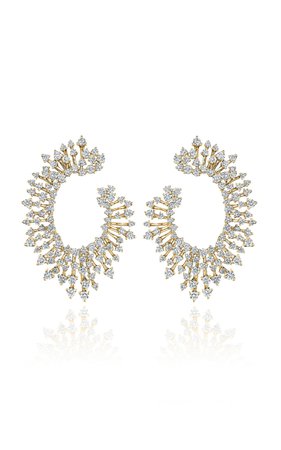 18k Yellow Gold Drop Earrings With Diamonds By Hueb | Moda Operandi
