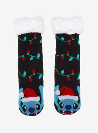 Disney Lilo & Stitch Santa Stitch Slipper Socks