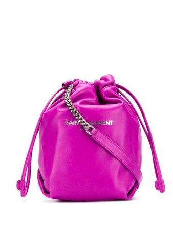 Purple Saint Laurent Teddy Bucket Bag | Farfetch.com