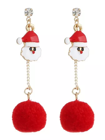DressLily.com: Photo Gallery - Cute Santa Claus Fuzzy Ball Drop Earrings