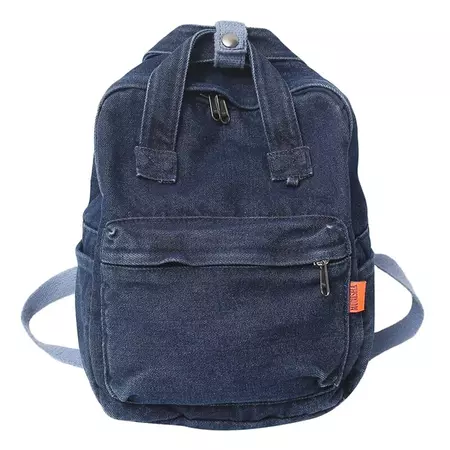 Small Denim Portable Backpack - Shoptery