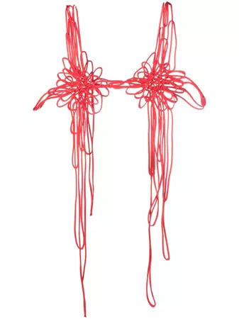 Kasia Kucharska floral-motif Halterneck Bikini Top - Farfetch