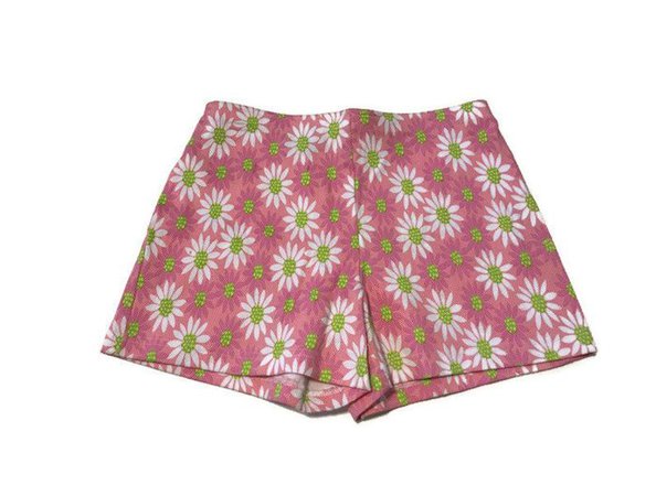 90s Pink and Green Daisy Shorts | Etsy