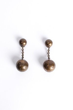 Vintage Antiqued Brass Starry Ball Drop Earrings – Recess