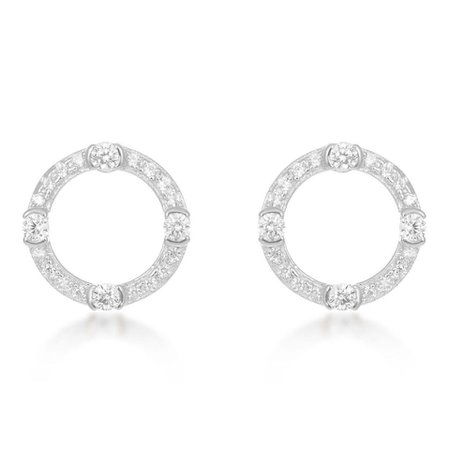Luna Silver Circle Earrings | Art Deco Jewellery | V by Laura Vann – V By Laura Vann