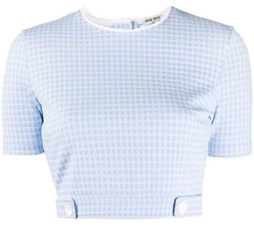 baby blue checkered top