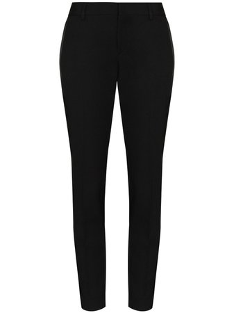 Shop black Saint Laurent tonal side stripe tuxedo trousers with Express Delivery - Farfetch