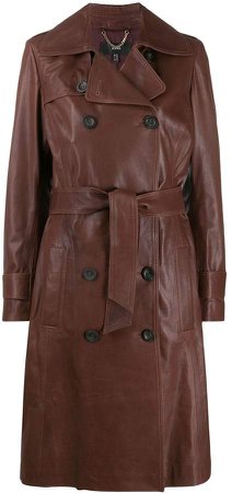Arma double-breasted leather coat