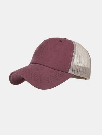Washed Cotton Panel Color Net Cap Baseball Cap On Sale - NewChic