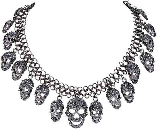 Amazon.com: EVER FAITH Women's Austrian Crystal Halloween Luxury Skulls Statement Necklace Black Black-Tone : Clothing, Shoes & Jewelry