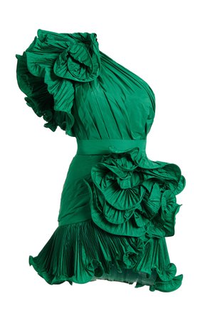 Ruffled Taffeta Asymmetric Mini Dress By Elie Saab | Moda Operandi