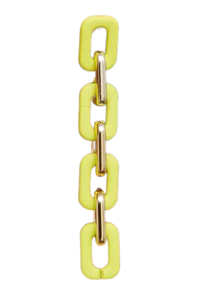 neon yellow chain earring